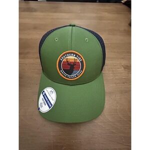 Southern Tide Hat Cap Snap Back One Size Mens Green Trucker Mesh High Crown Deer